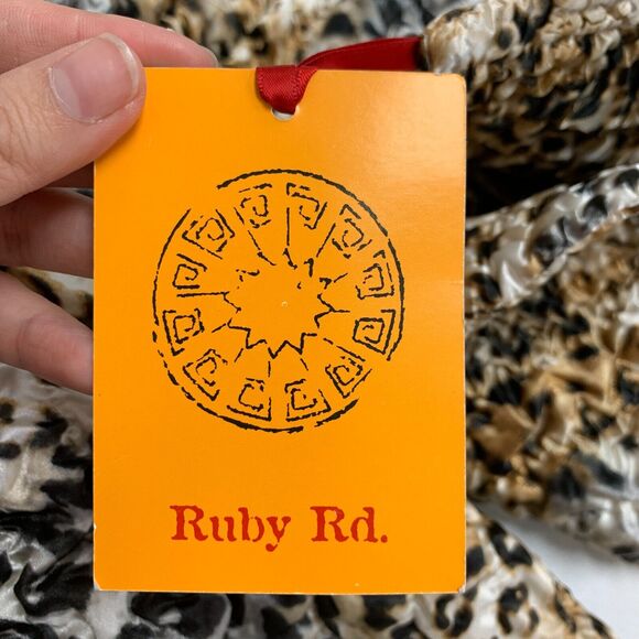 Ruby Rd Satin Crinkle Jacket Womens Plus 1X Leopard Print Zip Up Mock Neck Lined - Picture 11 of 13